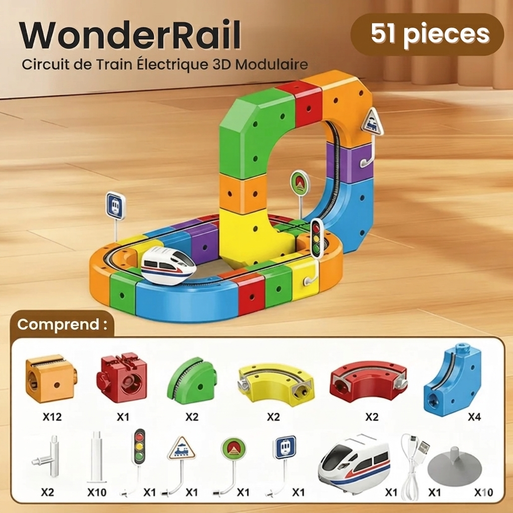 WonderRail™ – La voie ferrée modulaire 3D pour les petits constructeurs curieux