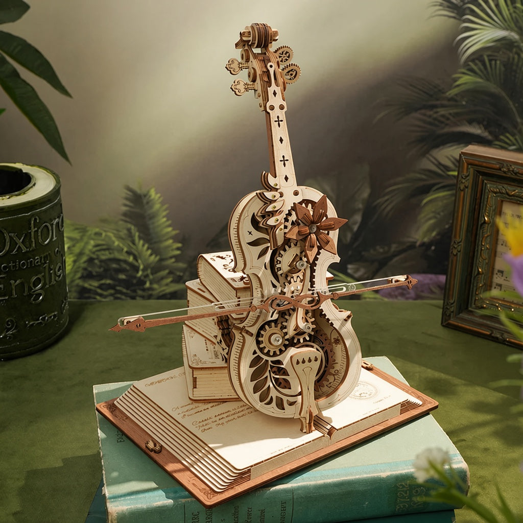 Puzzle 3D en Bois Robotime ROKR – Boîte à Musique "Violoncelle Magique"