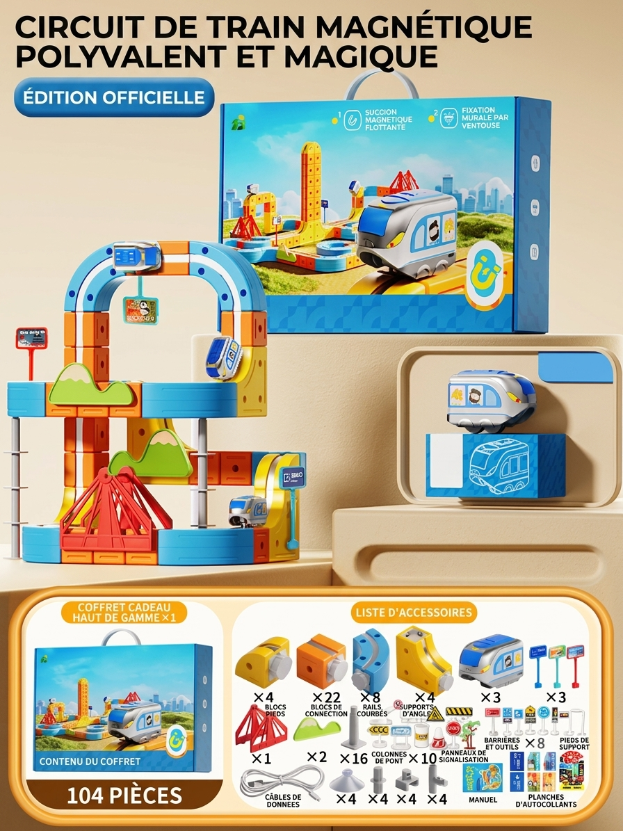 Piste de Course Magnétique STEM – Circuit Éducatif Montessori