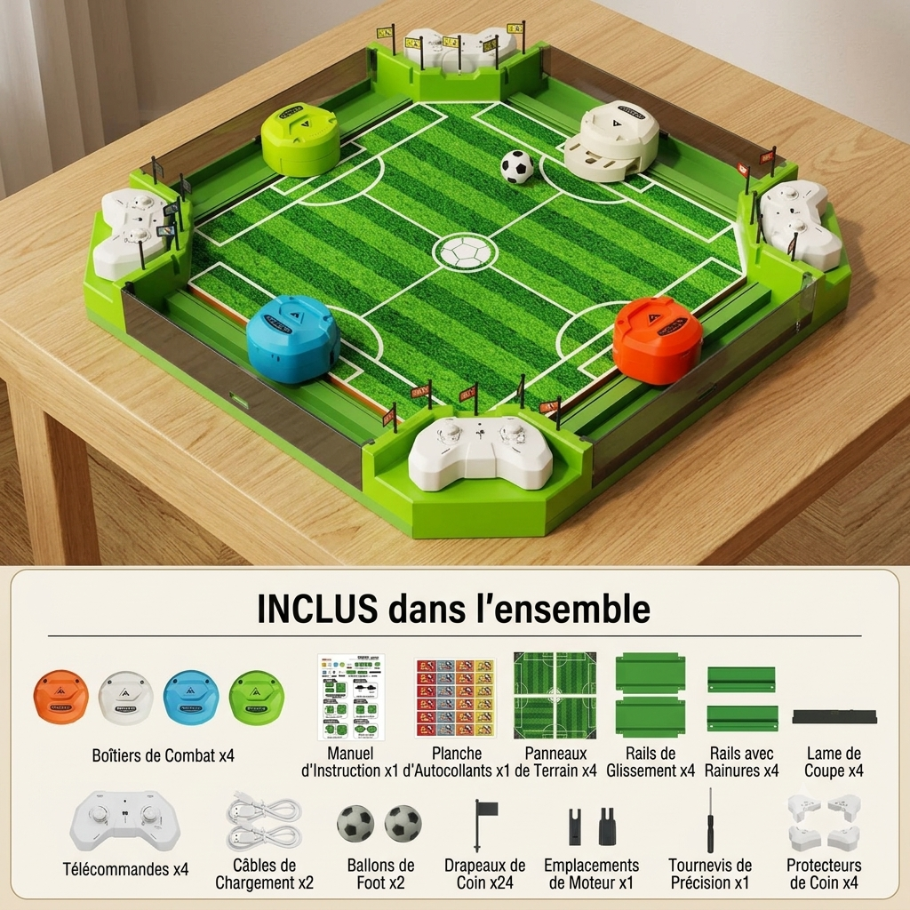 Jeu de Football de Table Arcade 4 Joueurs – Fun en Famille & Système de Points