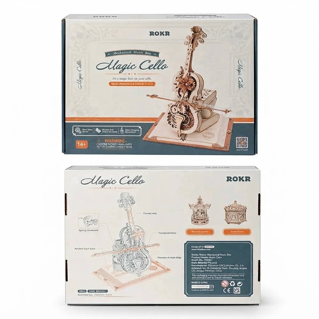 Puzzle 3D en Bois Robotime ROKR – Boîte à Musique "Violoncelle Magique"