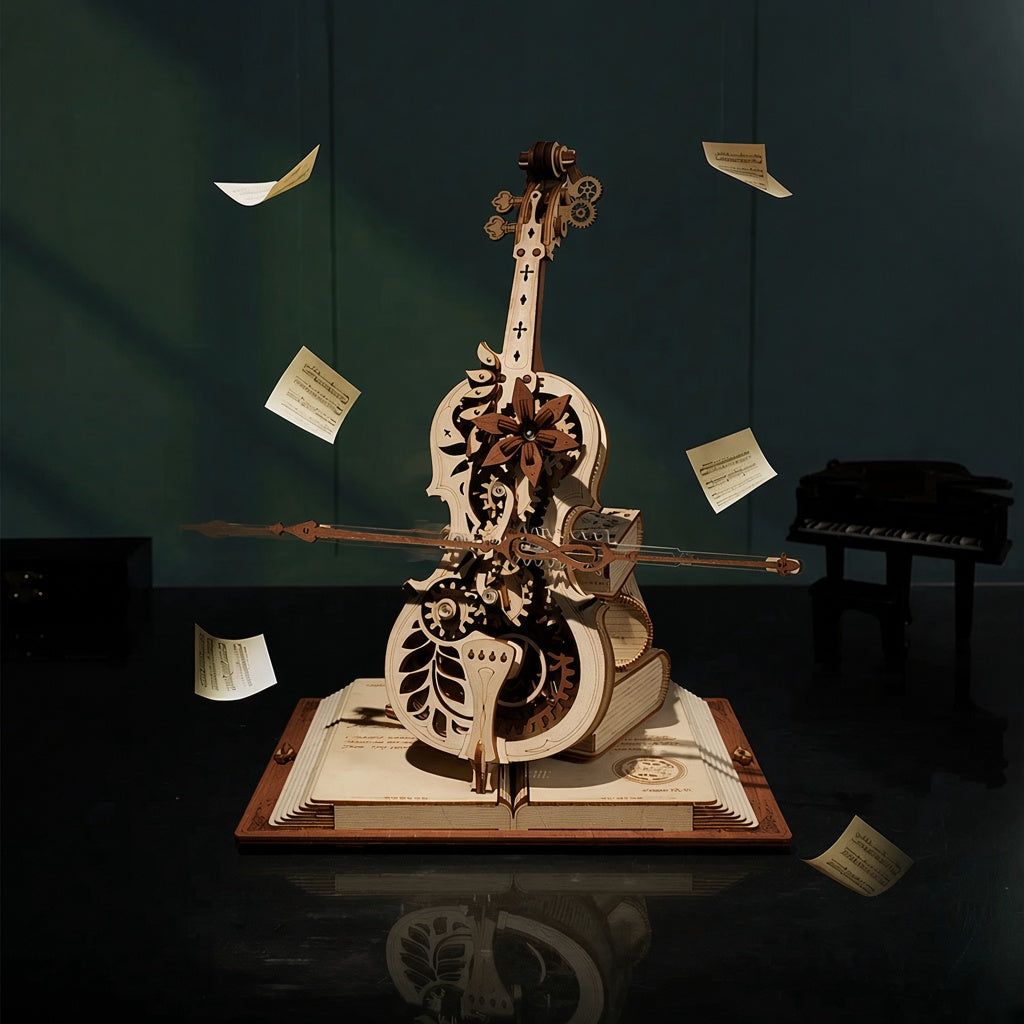 Puzzle 3D en Bois Robotime ROKR – Boîte à Musique "Violoncelle Magique"