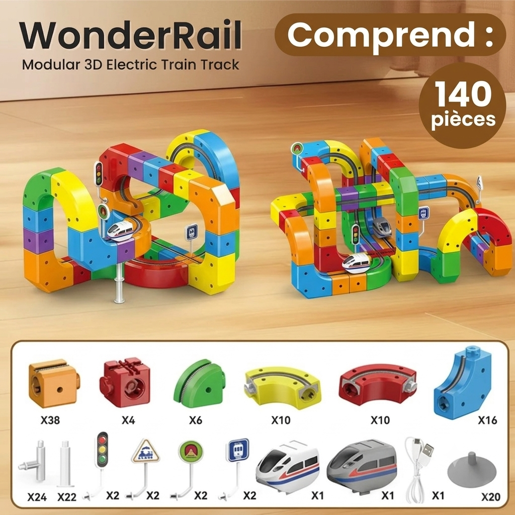 WonderRail™ – La voie ferrée modulaire 3D pour les petits constructeurs curieux