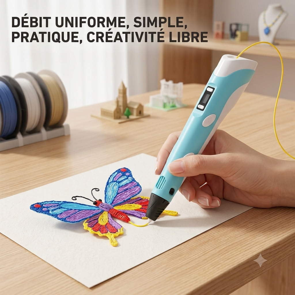 Stylo 3D Électronique avec 9 m de Fil PLA