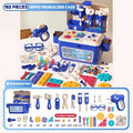 Établi Hippo tout-en-un DIY Montessori – Coffret d'outils 92 pièces (Bleu)