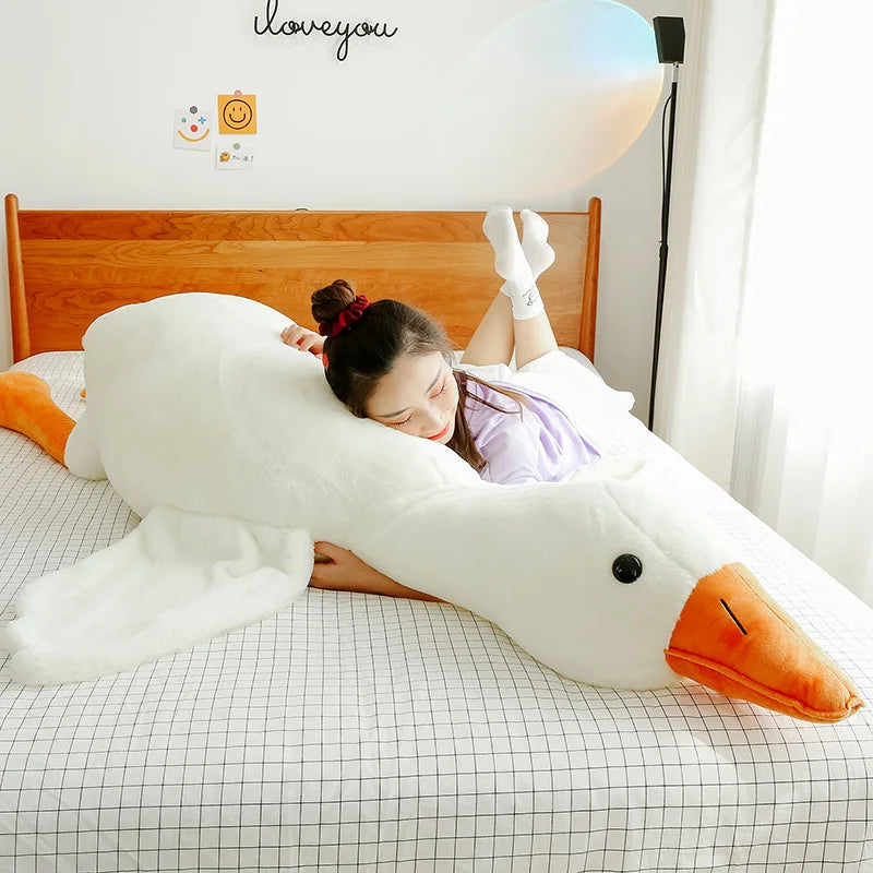 Coussin en Peluche Oie Blanche Géante
