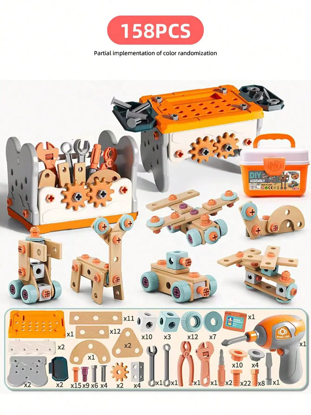 Coffret d'Outils DIY pour Enfants – Kit de Montage à Vis et Écrous