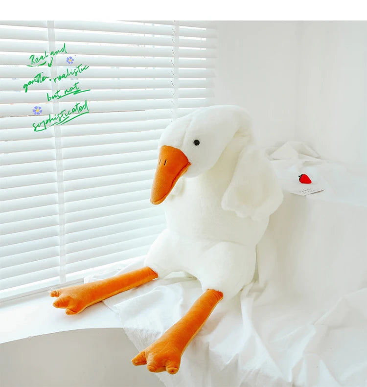 Coussin en Peluche Oie Blanche Géante