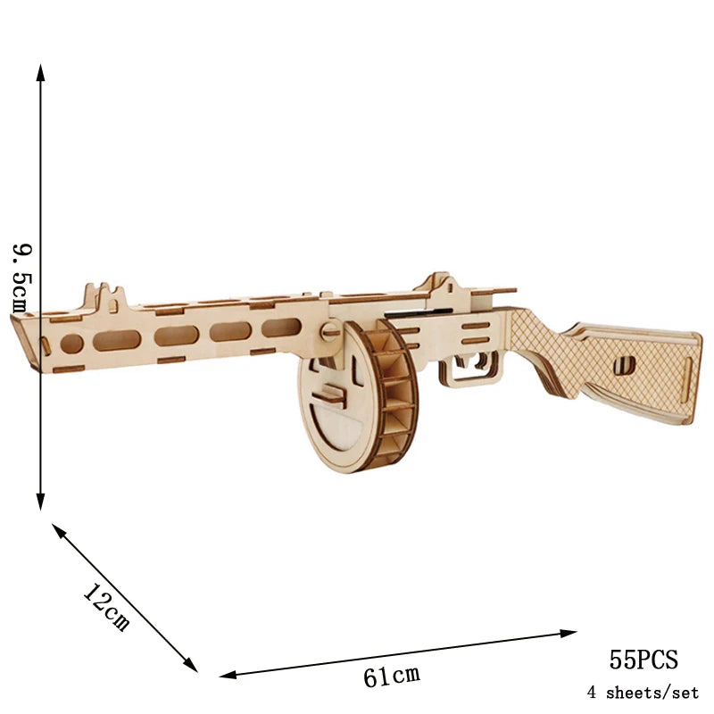 Puzzle 3D en Bois DIY – Maquette Rétro à Assembler (Bus, Bateau, Avion, Maison)