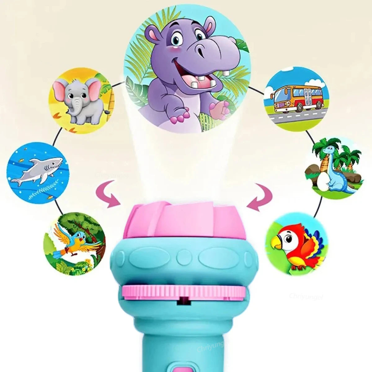 Lampe Projecteur pour Enfants – 10 Disques, 80 Motifs, Veilleuse Éducative