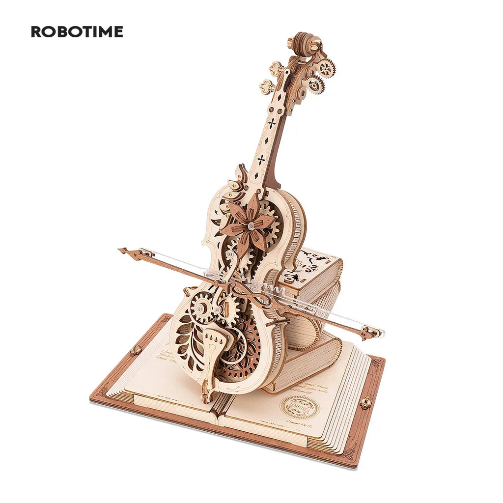 Puzzle 3D en Bois Robotime ROKR – Boîte à Musique "Violoncelle Magique"