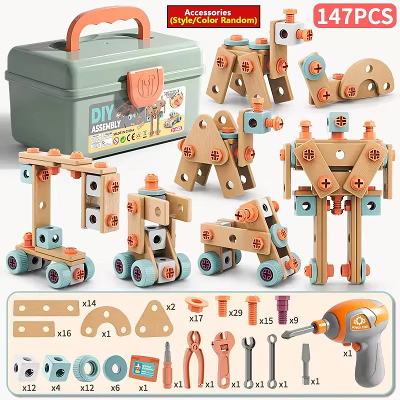Coffret d'Outils DIY pour Enfants – Kit de Montage à Vis et Écrous