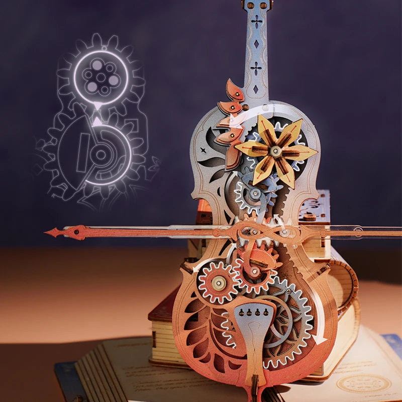 Puzzle 3D en Bois Robotime ROKR – Boîte à Musique Mécanique "Symphonie des Rêves"