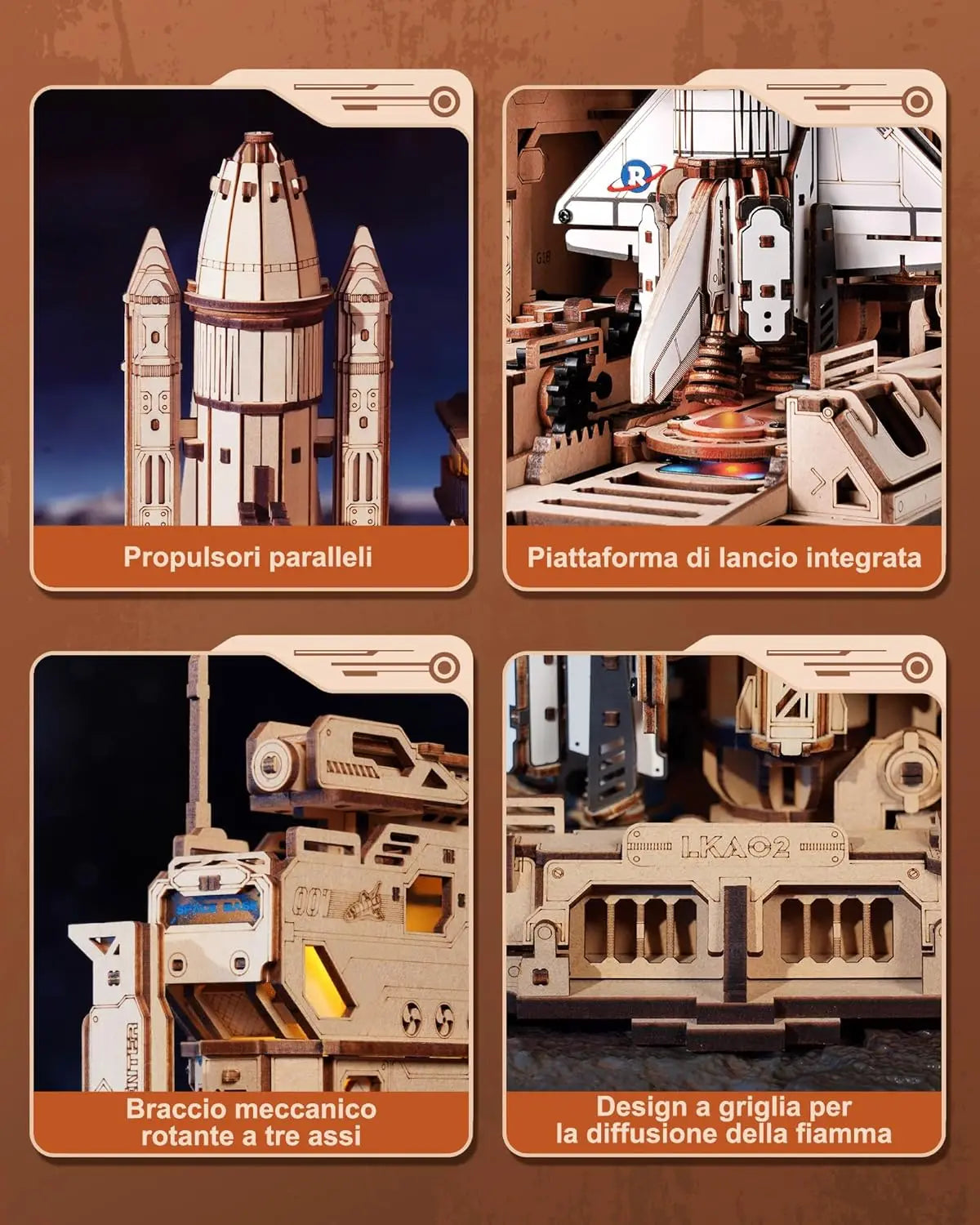 Puzzle 3D Robotime ROKR – Navette Spatiale avec Éclairage
