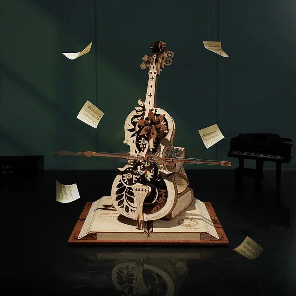 Puzzle 3D en Bois Robotime ROKR – Boîte à Musique "Violoncelle Magique"