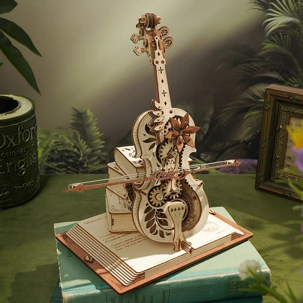 Puzzle 3D en Bois Robotime ROKR – Boîte à Musique "Violoncelle Magique"