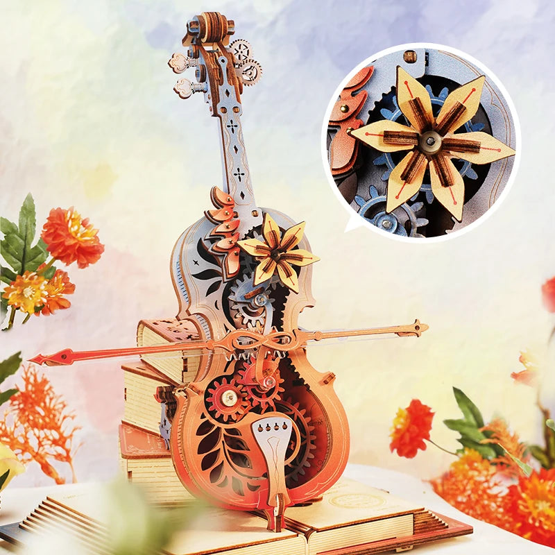 Puzzle 3D en Bois Robotime ROKR – Boîte à Musique Mécanique "Symphonie des Rêves"
