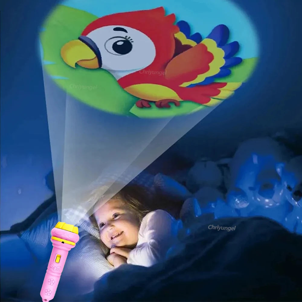 Lampe Projecteur pour Enfants – 10 Disques, 80 Motifs, Veilleuse Éducative
