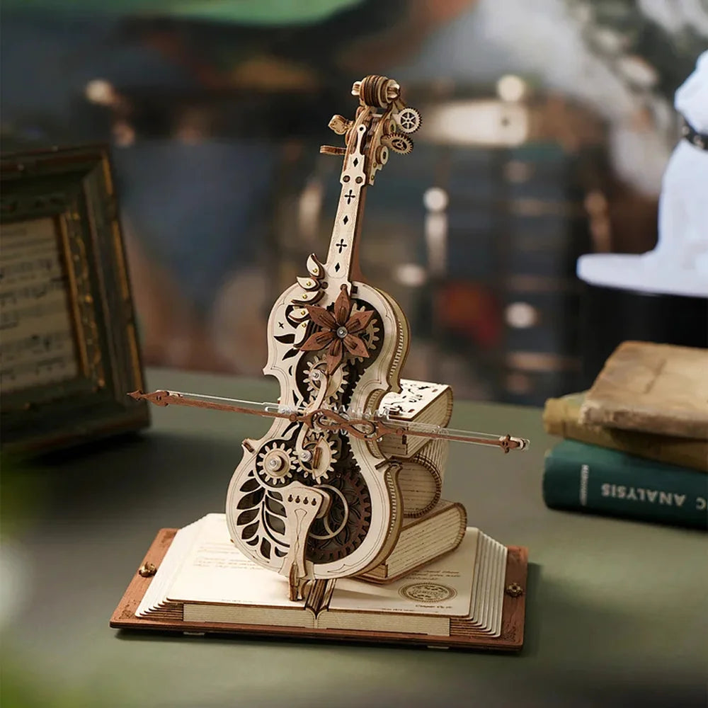Puzzle 3D en Bois Robotime ROKR – Boîte à Musique "Violoncelle Magique"