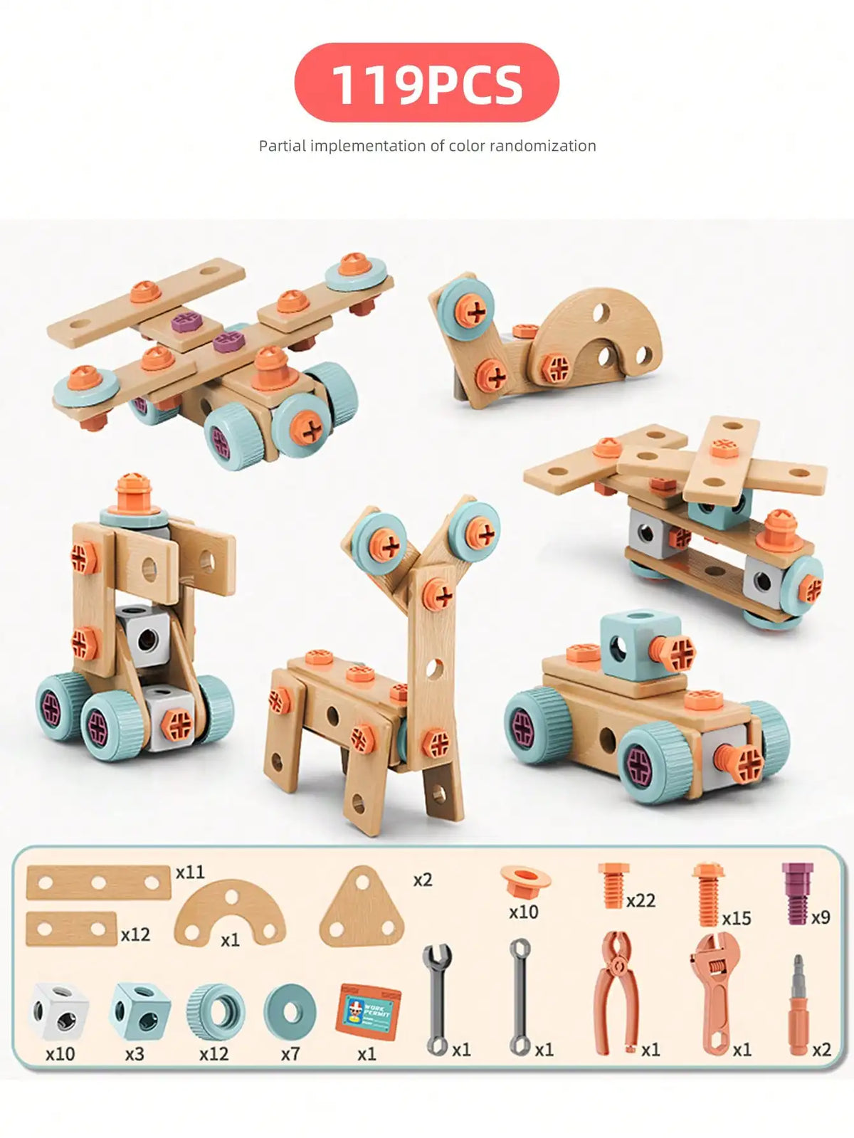 Coffret d'Outils DIY pour Enfants – Kit de Montage à Vis et Écrous