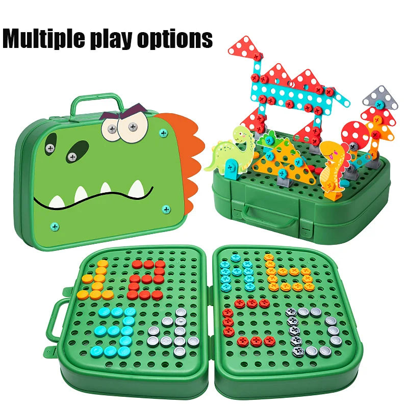 Kit d'Outils DIY 2D/3D pour Enfants – Perceuse Électrique Jouet, 228-230 Pièces