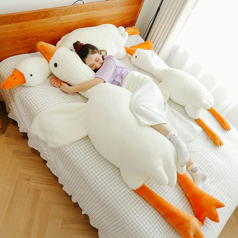 Coussin en Peluche Oie Blanche Géante