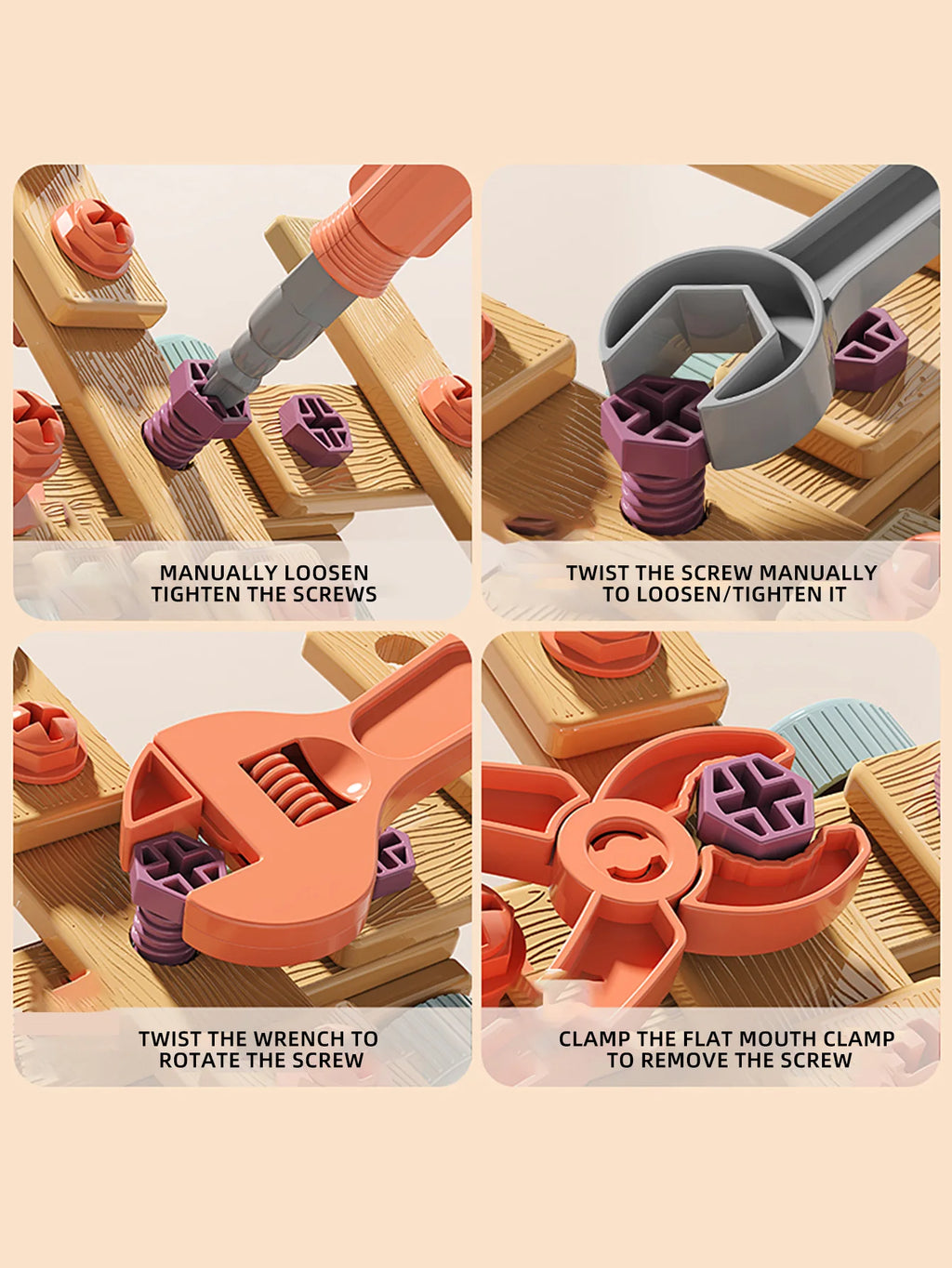 Coffret d'Outils DIY pour Enfants – Kit de Montage à Vis et Écrous