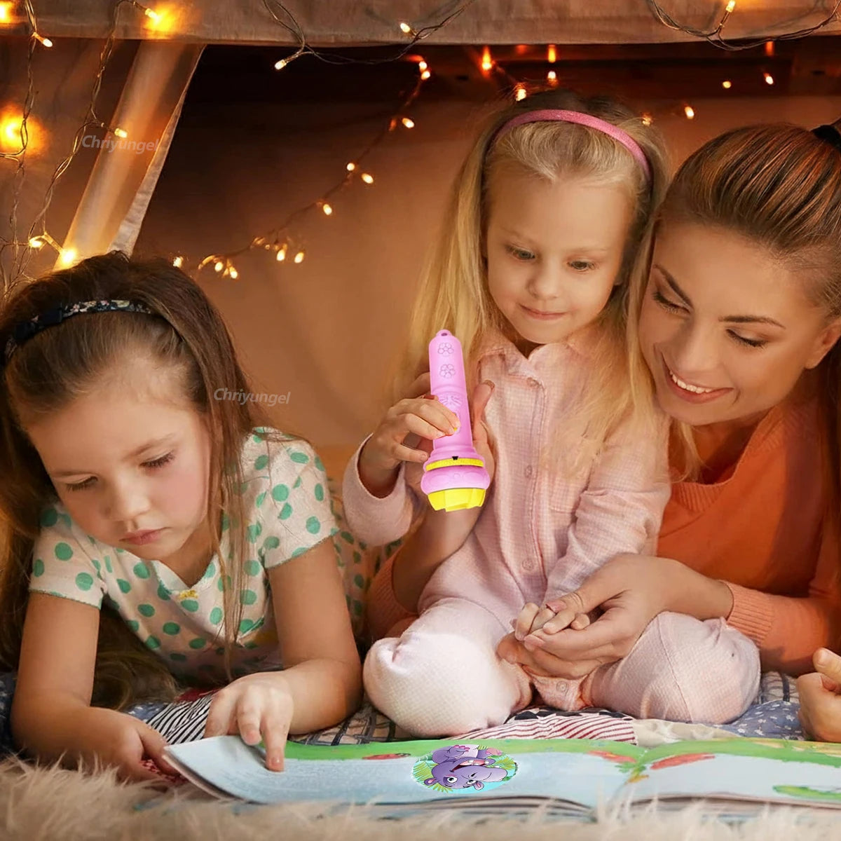 Lampe Projecteur pour Enfants – 10 Disques, 80 Motifs, Veilleuse Éducative
