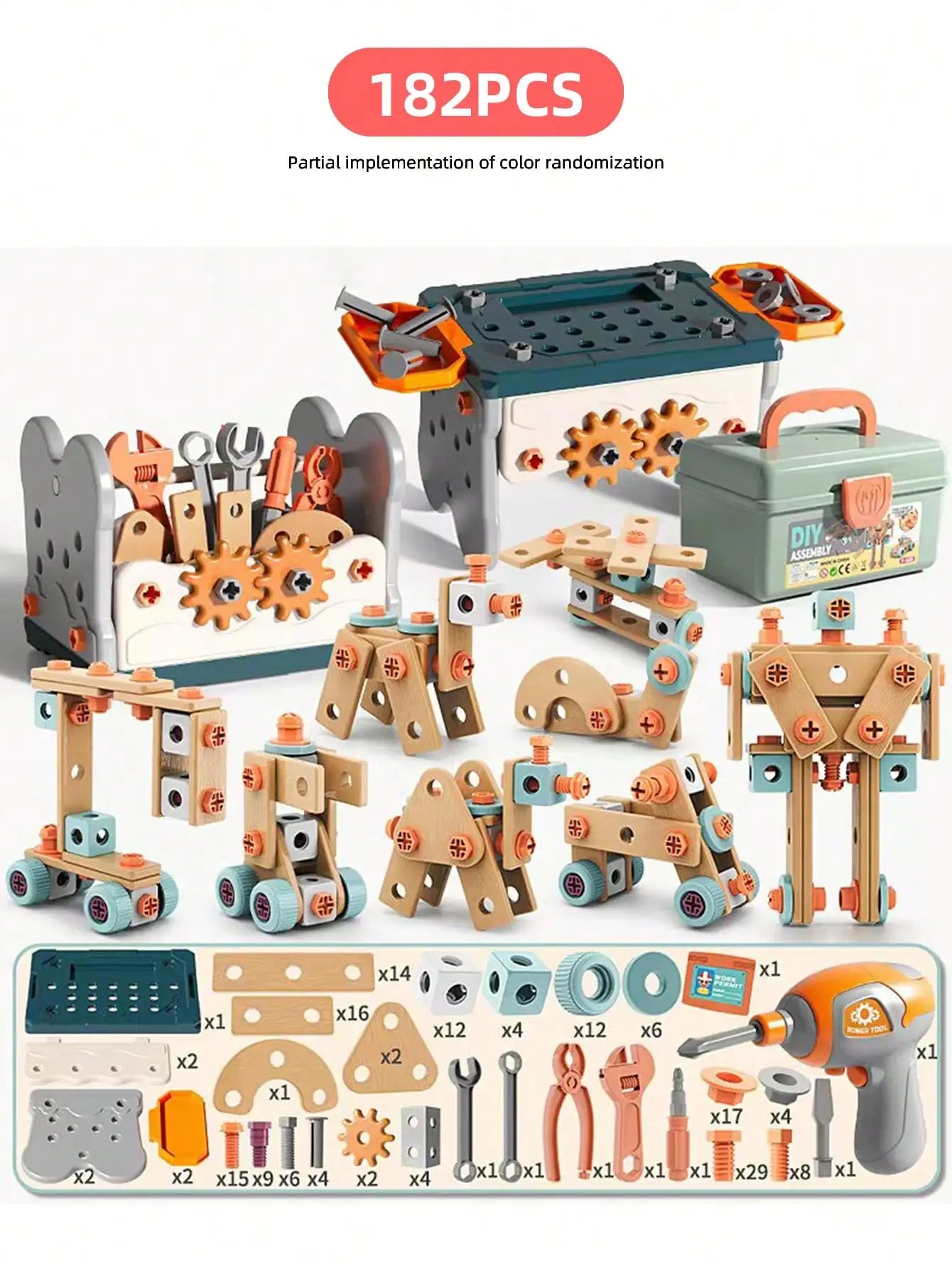 Coffret d'Outils DIY pour Enfants – Kit de Montage à Vis et Écrous